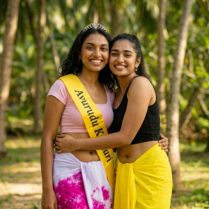 Girl has won the beauty contest