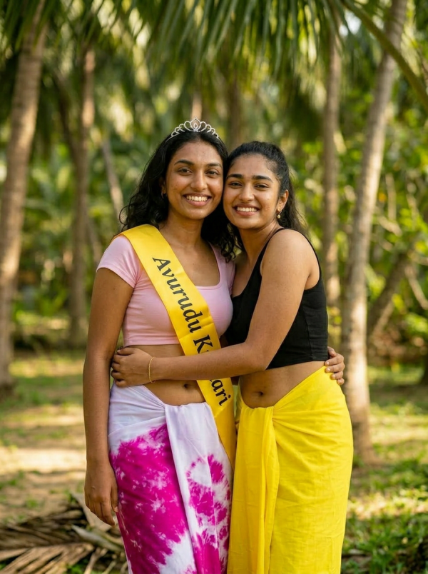 Girl has won the beauty contest